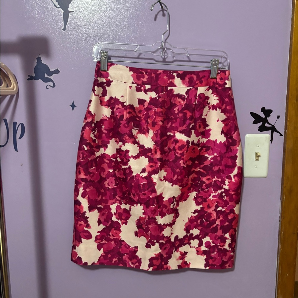 Kate Spade Fuchsia and White Floral Skirt